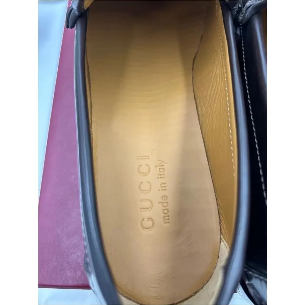 Men's Gucci KAVEH GG embossed leather loafers size 8 fits 8.5US made in Italy